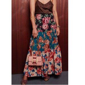 Never Fully Dressed Ida Maxi Skirt M Floral Tiered Bohemian Boho High Waist